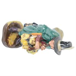 Four Royal Doulton figures, comprising The Mark Seller HN2103, The Wizard HN2877, The Blacksmith Arms HN2782, Morning Ma'am HN2895 