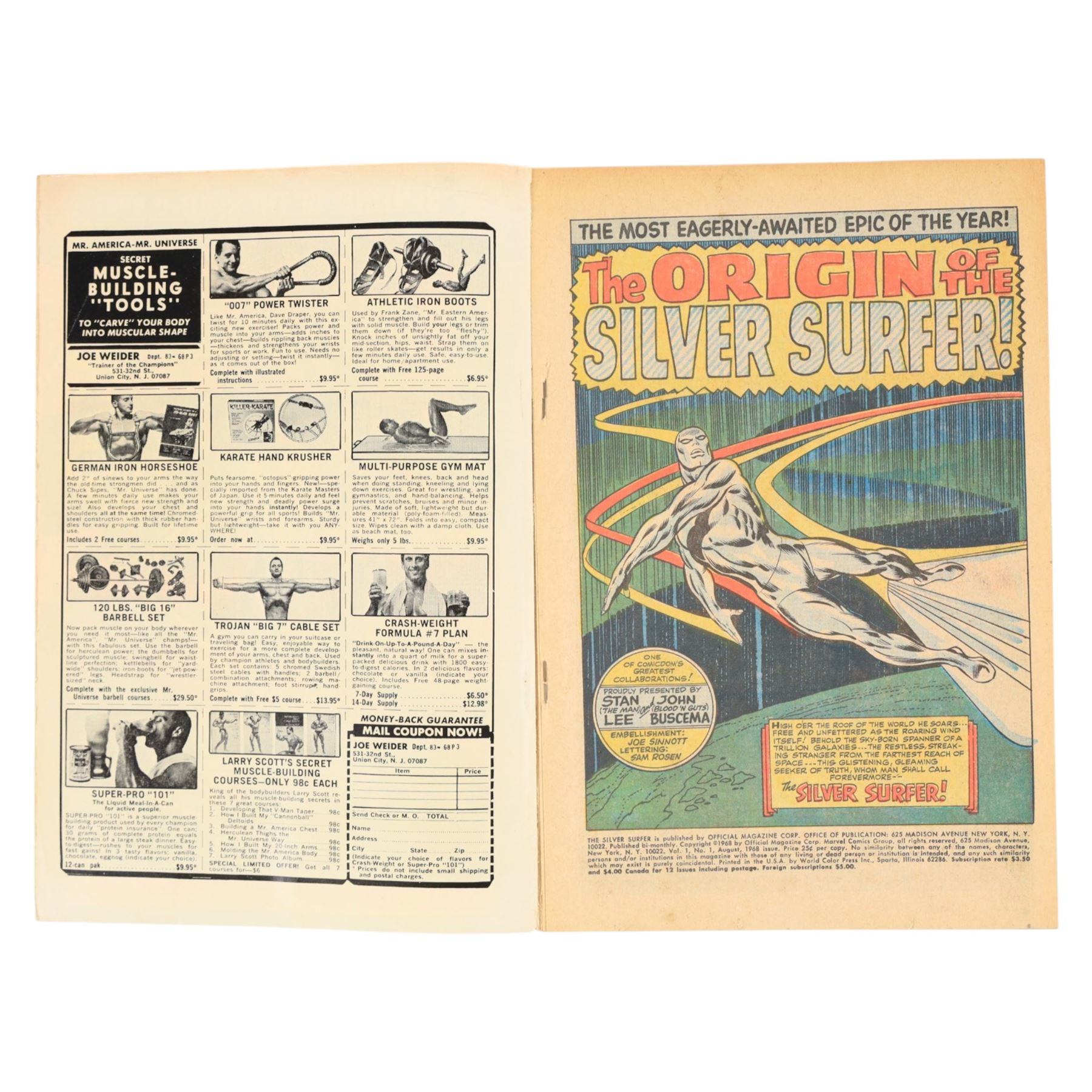Marvel Silver Age 1968 'The Silver Surfer' issue #1 