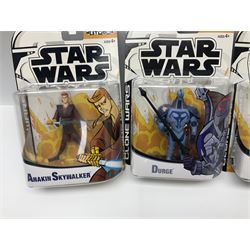 Star Wars - The Clone Wars/Legacy Collection - twenty carded figures with three different styles of card back; all unopened blister packs (20)