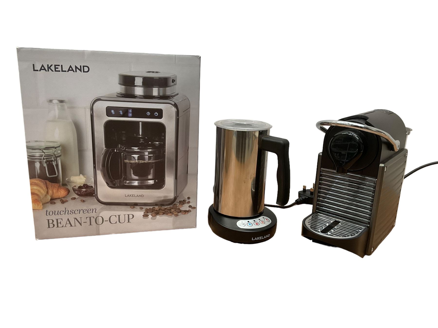Lakeland Bean-to-cup coffee machine (new) and a Nespresso machine - THIS LOT IS TO BE COLLECTED BY APPOINTMENT FROM DUGGLEBY STORAGE, GREAT HILL, EASTFIELD, SCARBOROUGH, YO11 3TX