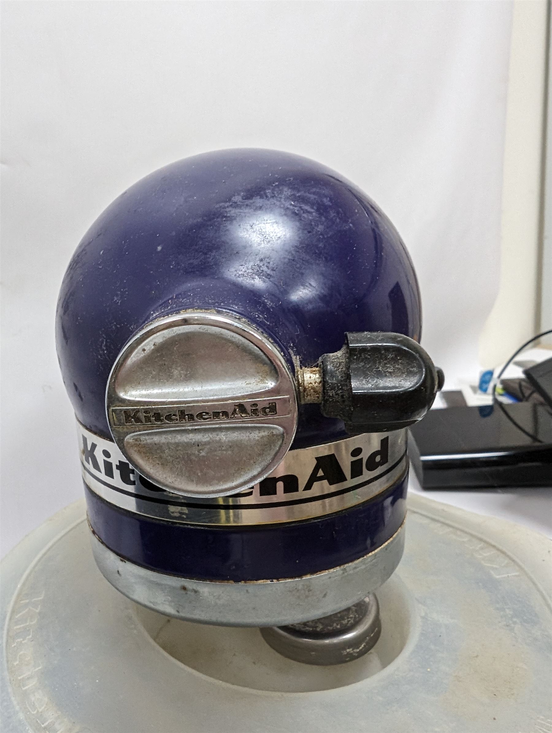 KitchenAid Ultra Power food mixer, model KSM90, in cobalt blue finish, together with a KitchenAid cookbook and instruction manual