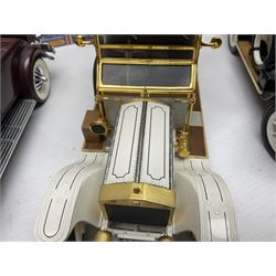 Four Franklin Mint 1:24 scale model cars, to include 1940 Duesenberg, 1912 Packard Victoria, 1935 Duesenberg and 1911 Rolls Royce, together with other diecast vehicles including Matchbox Models of Yesteryear, Lledo etc