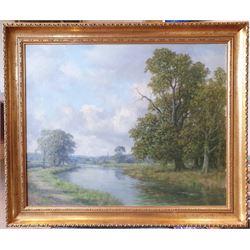 Walter Goodin (British 1907-1992): Yorkshire River Landscape, oil on board signed 59cm x 73cm