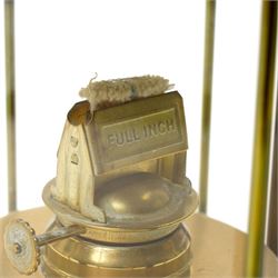  Brass hanging oil lamp, H48cm 