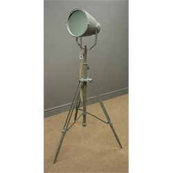  Mirrored spot light adjustable tripod stand, grey finish, H190cm  