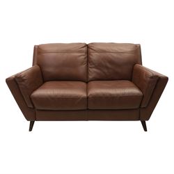Sofology - grand two cushion three seat sofa, and matching two seater, upholstered in cocoa brown leather
Lengths: 210cm and 165cm