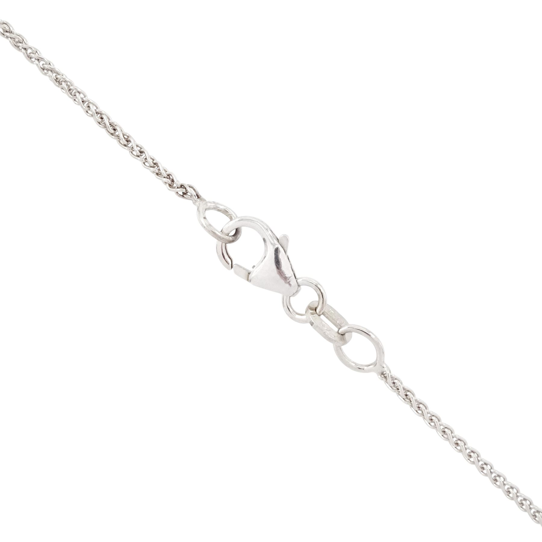 Platinum diamond pendant, set with a single pear cut diamond of 2.00 carat, colour D, clarity VS2, with GIA report, on 18ct white gold fancy link chain necklace