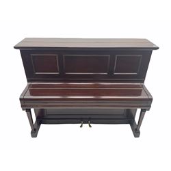 John Broadwood & Sons London upright piano, iron framed and overstrung movement, in mahogany case