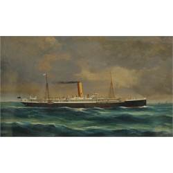  George Mears (British 1826-1906): 'S.S. Omrah', oil on board signed and titled 28cm x 48cm              Provenance: from the exors. of a North Yorkshire single owner collection of Maritime oils and watercolours     