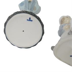 Ten Lladro figures, including Swan 5231, Friendship 1230, Geisha Girl 4989, Boy with Yacht etc 