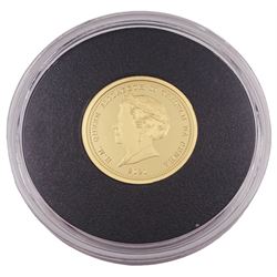 Queen Elizabeth II Tristan Da Cunha 2021 22-carat gold proof half laurel coin, cased with certificate