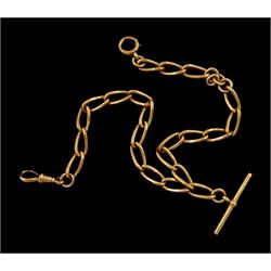 Victorian 9ct rose gold double Albert chain by Charles Daniel Broughton, each link stamped 9 375