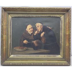 German School (19th century): Monks Tasting the Stew, oil on canvas unsigned 38cm x 50cm