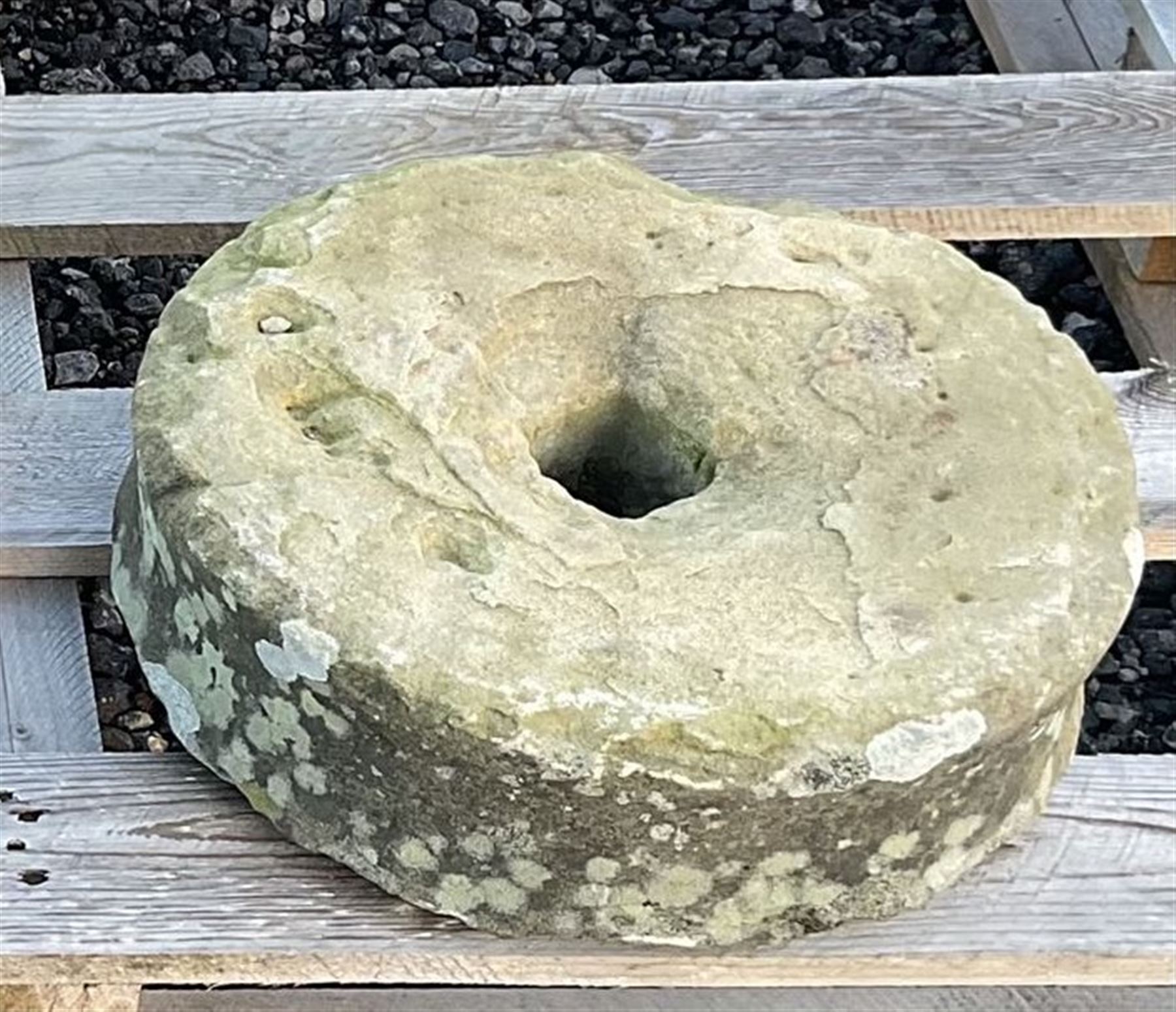 Small 19th century stone mill wheels