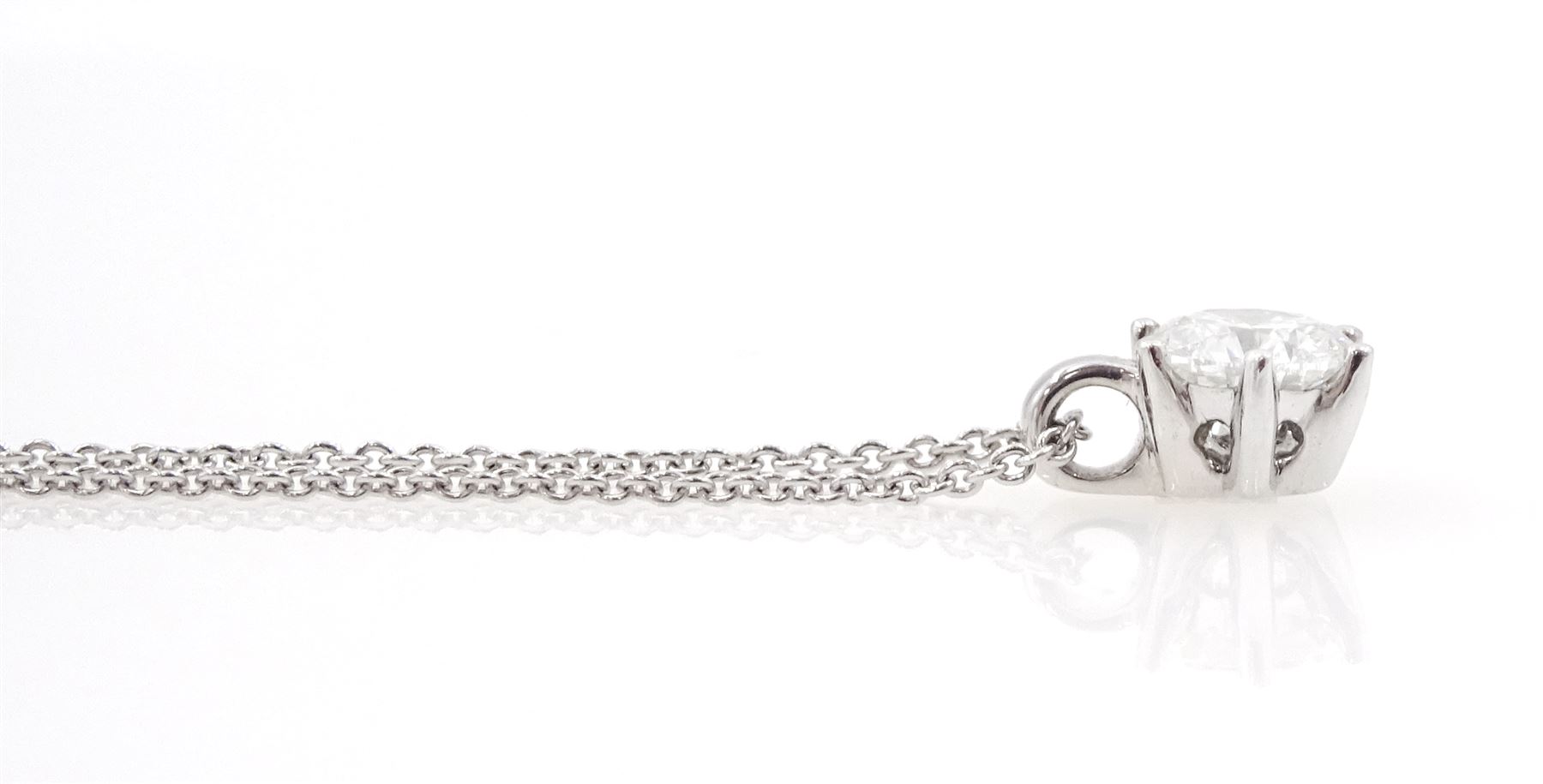 Rox Honour 18ct white gold single stone round brilliant cut diamond pendant necklace, hallmarked, diamond 0.20 carat, boxed with certificate