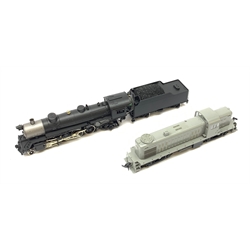 HO scale - Athearn Genesis G9010 USRA 2-8-2 locomotive; and Kato Alco RS2 37-2100 locomotive with unopened sprue parts for completion, both undecorated mint and boxed with paperwork (2)