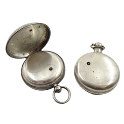 Victorian silver pair cased pocket watch by Maughan Beverley, case by Robert John Pike, London 1873 and a silver  pocket watch by Richard Grunert Beverley, case by The Lancashire Watch Co Ltd, Chester 1894