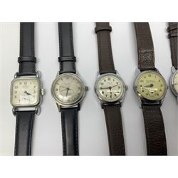 Paul Buhre RotoDato 21 jewels automatic wristwatch and nine manual wind wristwatches including Movado, Sterling, Visconte, Roamer, Avia and Ultra