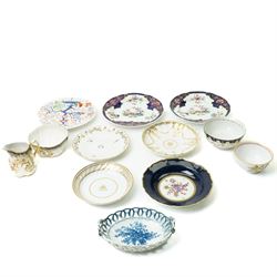 Early 19th century New Hall shell pattern bowl 1045,  late 18th century Derby plate decora...