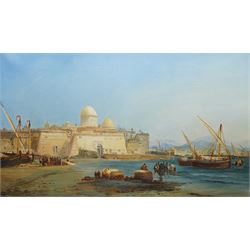 James Webb (British 1825-1895): 'Near Cadiz' - Spain, oil on canvas signed 60cm x 100cm