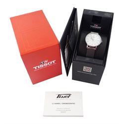 Tissot Everytime ladies stainless steel quartz wristwatch, Ref. 143210, silvered dial with baton hour markers, on integral interchangeable bracelet, boxed