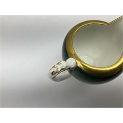 Coalport Athlone Green pattern tea wares, comprising coffee pot, seven coffee cans and saucers, milk jug, open sucrier, six tea cups and saucers, and six twin handled cups and saucers (42) 