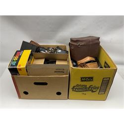 Collection of cameras and equipment, to include Boots comet 404 - X, Kodak DC25, Pentax ESPIO 90MC, olympus XA1, Kodak instamatic camera, tripods, cases, etc 