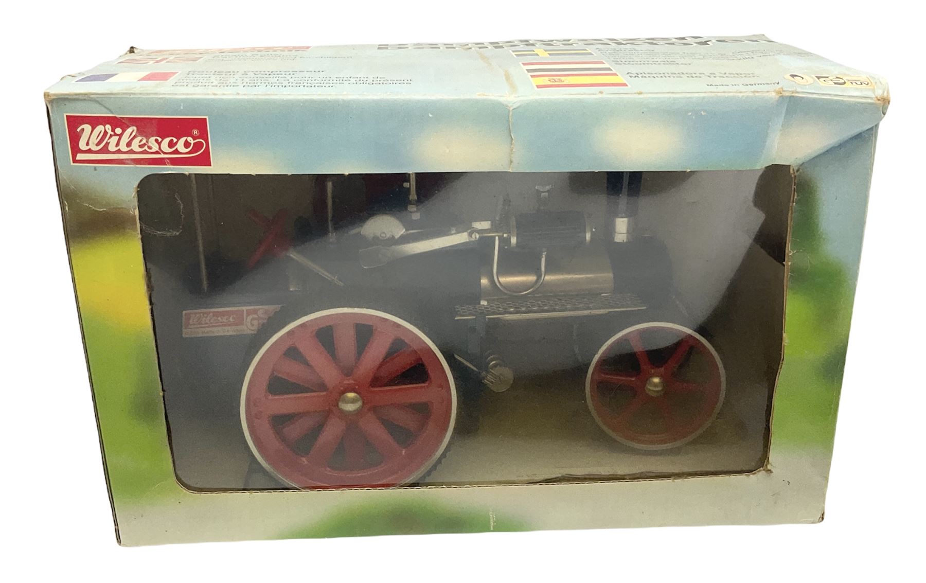 Wilesco steam roller traction engine, boxed