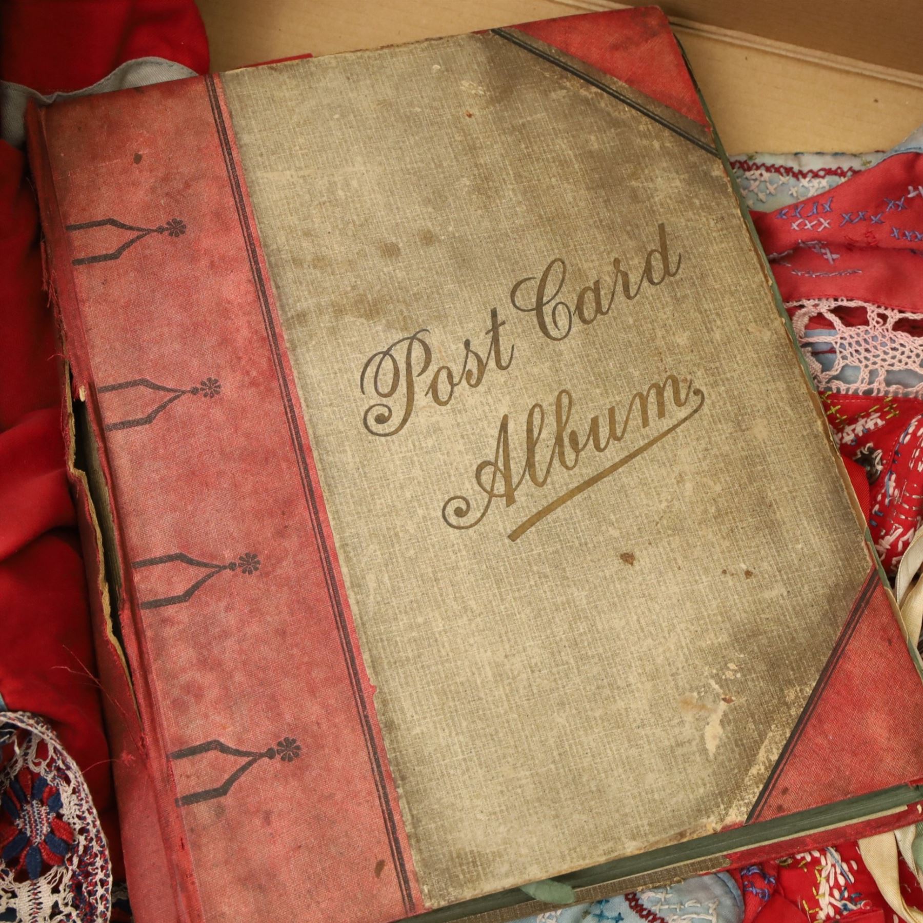 Hand-made clothing, possibly German, together with a postcard album - correspondence between Hubert and his brother Norman in Germany, pre First World War