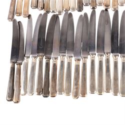 Collection of silver plated cutlery including, ladles, table knives, forks and spoons