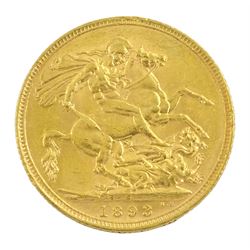 Queen Victoria 1893 gold full sovereign coin, Sydney mint