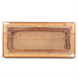 Edwin John Ellis (British 1841-1895): Whitby from Up River Esk, oil on canvas signed 24cm x 60cm