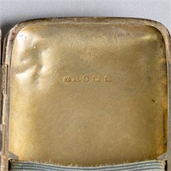 Early 20th century silver coin purse, with floral decoration and finger chain, hallmarked together with an early 20th century cigarette case,  with engraved initials, hallmarked and a silver filigree cigarette case