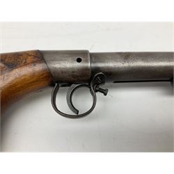 BSA .177 air rifle with top loading under lever action, walnut stock carved with chequered BSA logo to grip, serial no.A1203 L102cm