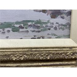 George Houston RSA RI RSW (Scottish 1869-1947): 'Ardchonnel Castle (Innis Chonnel) Loch Awe', oil on board signed, inscribed verso 29cm x 44cm