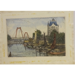  Dutch Scenes, four limited edition etchings, signed titled and numbered by H.W Bijl (1939-1972) 21cm x 31cm one unframed (4)  