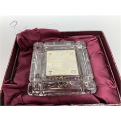 Group of silver mounted glass scent bottles and crested ware, together with a Brierglass lead crystal box with a glass and silver, lid, etc all silver with various hallmarks. 