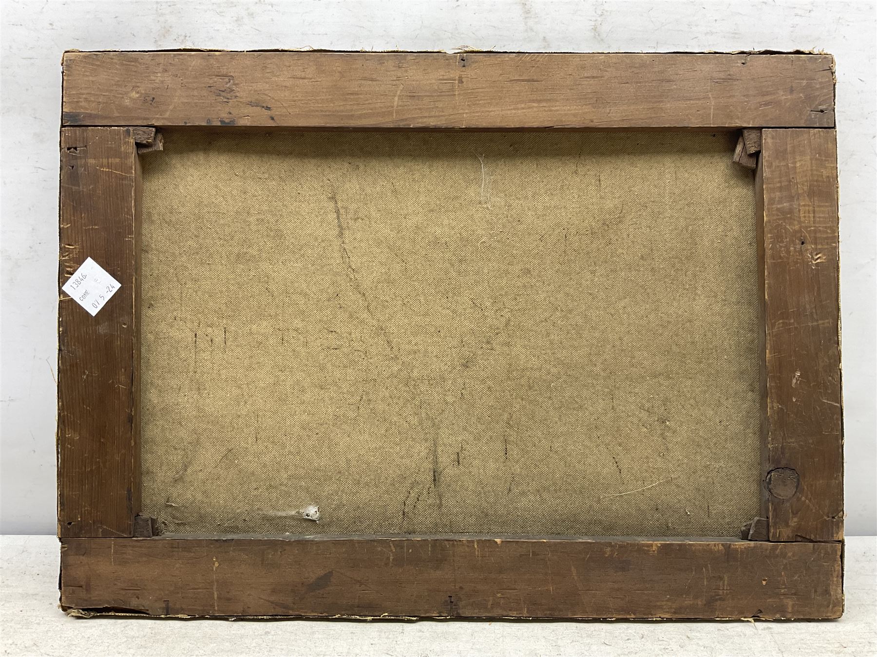 English School (Early 20th Century): View across Whitby, oil on canvas possibly signed 41cm x 56cm (unframed)