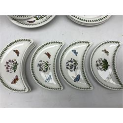 Portmeirion Botanical Garden tea and dinner wares, to include coffee pot, coffee press, teapot, eight coffee cans and saucers, ten teacups and saucers of various sizes, six herb jars, four dinner plates, various serving dishes etc (70) 
