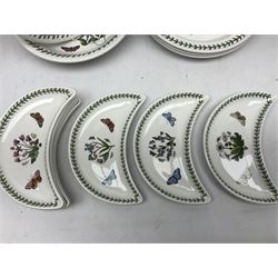 Portmeirion Botanical Garden tea and dinner wares, to include coffee pot, coffee press, teapot, eight coffee cans and saucers, ten teacups and saucers of various sizes, six herb jars, four dinner plates, various serving dishes etc (70) 