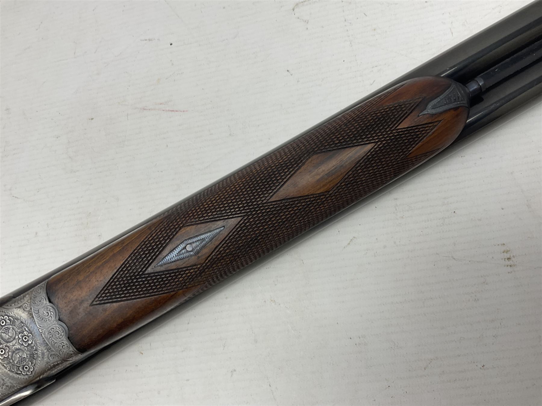 SHOTGUN CERTIFICATE REQUIRED - Spanish Laurona 12-bore double barrel side-by-side sidelock ejector sporting gun with 70cm (27.5