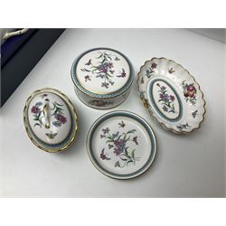 Copeland Spode tureen and platter, in peacock pattern, together with Herend Hungary trinket box and cover, Copeland vase and other ceramics 