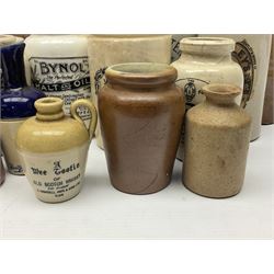 Julius Peters Hull stoneware bottle and a collection of other stoneware advertising bottles, jars and flagons etc