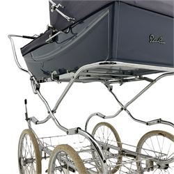 Silvercross pram, in light blue finish on chromed metal frame