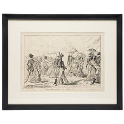 George Cruikshank (British 1792-1878): Monstrosities of 1824 and Monstrosities of 1818, pair of monochrome engravings max 24.5cm x 35cm (2)