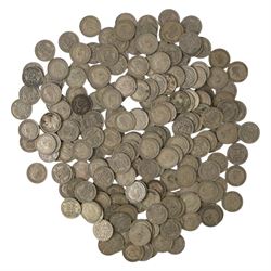 Approximately 580 grams of Great British pre-1947 silver sixpence coins