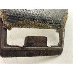 WW2 German Hitler Youth belt, the buckle marked 'Blut Und Ehre' and impressed RZM M/4/55 verso; and another Hitler Youth belt with similarly marked buckle (2)