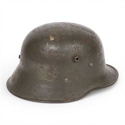German M16 army helmet, B painted inside, missing liner, with chinstrap