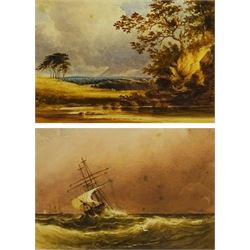 A V Copley Fielding (British 1787-1855): Land and Seascape, pair watercolours unsigned 15cm x 22cm (2)