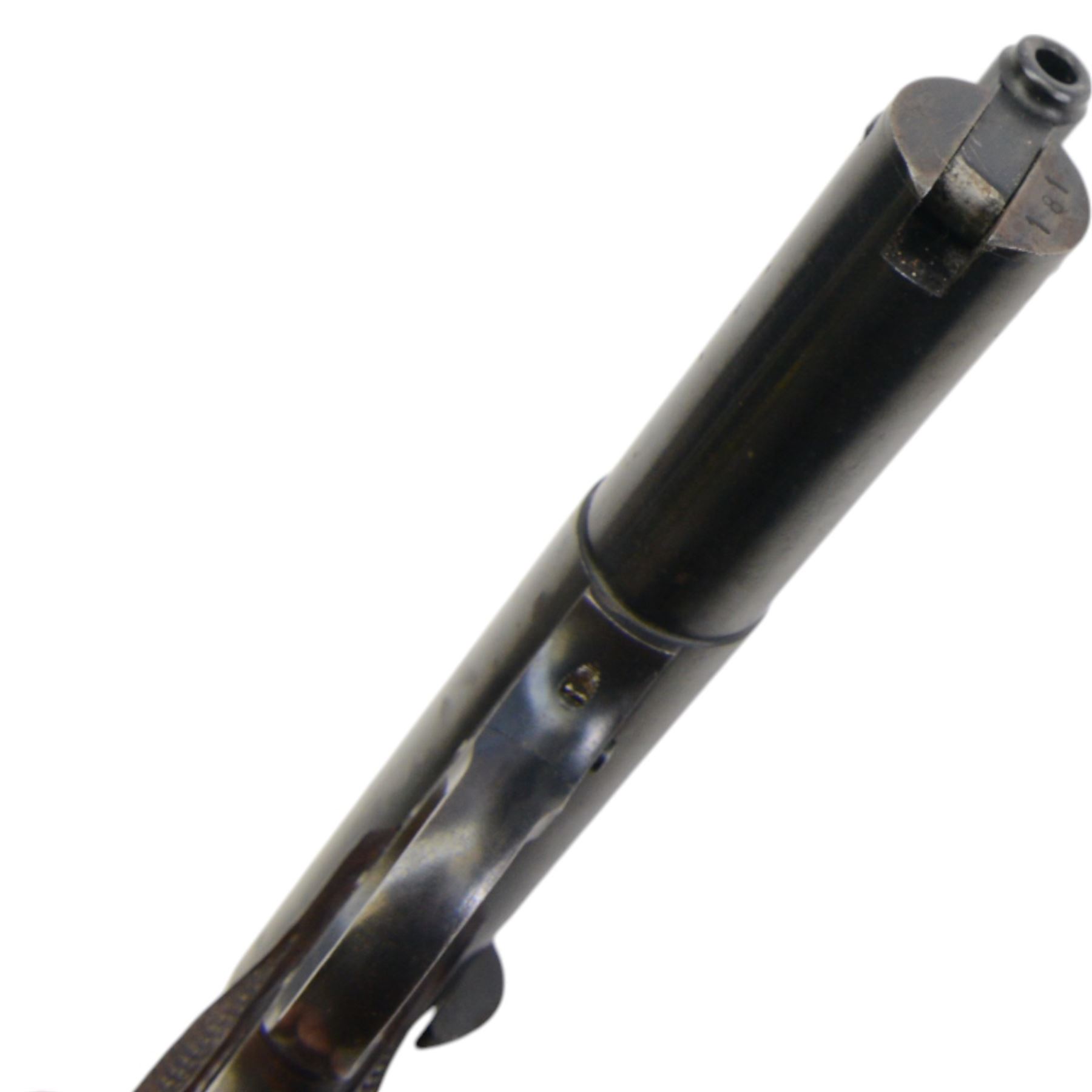 
Webley Premier .22 air pistol, batch 181, Series D with 5 pin trigger block, the air chamber marked The Webley Premier, Made in England, Webley & Scott Ltd. Birmingham, with brown checkered grip, H14cm, L19cm